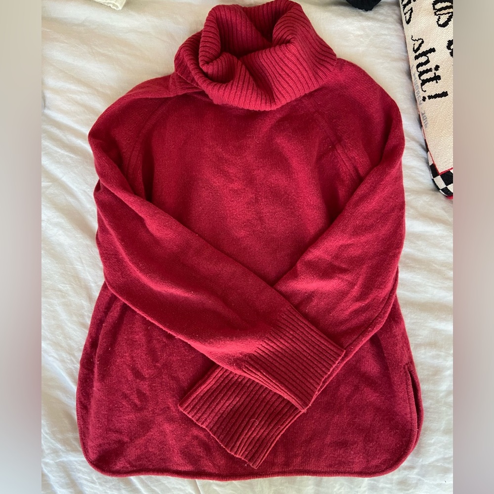 Jigsaw red mock turtleneck sweater